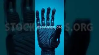 stock video footage - close-up view of bionic hand, artificial limb, robotic prosthesis