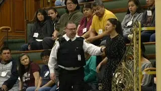 Protester escorted from Queen's Park visitor's gallery