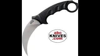 Cold Steel Tiger Stonewash AUS-8A Black Griv-Ex Fixed Karambit SKU: CS49KST