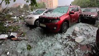 Heavy hail damages homes and cars in Arkansas! Hail was in several counties including Garland, Grant