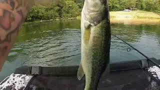 Bellyboat fishing for blackbass... Ohio Power Aep Recreation Land
