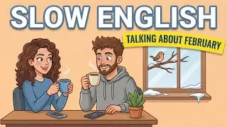 Slow English Conversation: Talking about February ☕️ | Real A1-A2 Listening Practice