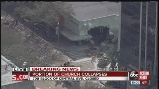 AERIAL - Breaking News: Building collapse in St. Petersburg