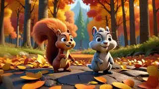 Four Silly Squirrels Skate on Leaves | Fun Autumn Song for Kids | Counting & Nursery Rhymes