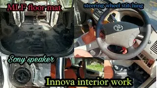 Innova interior work | seat cover | MLF floor mat | steering wheel stitching | speaker | wiper blade