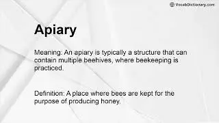 Apiary Meaning