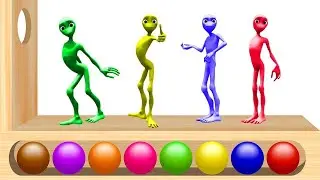 Learn Colors With Color Alien Dame Tu Cosita Dance Ball Wooden Hammer - Learning Video for Kids #121