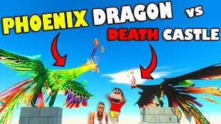PHOENIX DRAGON vs SHINCHAN CASTLE and BLACK MONSTER DRAGON CHOP in ANIMAL REVOLT BATTLE SIMULATOR