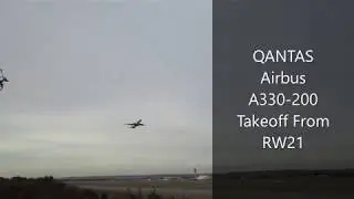 Qantas Airbus A330-200 TAKEOFF from Perth airport's runway 21