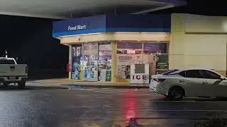 Arco Gas Station in Winter in Ferndale, Wa 