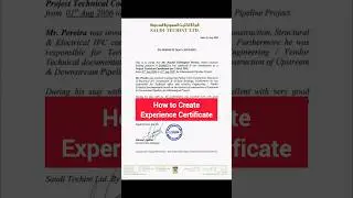 Job Experience Certificate ✅ Format & Sample | How to Make Experience Letter #shorts