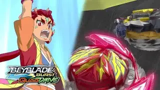 Bel vs Rashad! Ultra Flying Upper BEYBLADE BURST QUADDRIVE EPISODE 10 Novas Collide! Bel vs. Rashad!