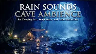 Deep Sleep Therapy with Heavy Rain Sounds in a Dark Cave Ambience at Night