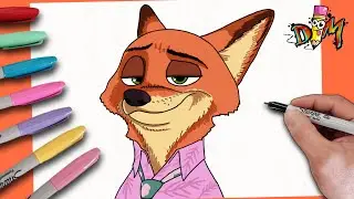 Como Dibujar a Nick Wilde - Zootopia 2  |  how to draw Gazelle