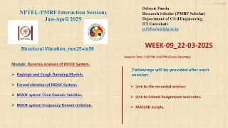PMRF-NPTEL_WEEK-9_ Structural Vibration_noc25-ce56|Forced vibration of MDOF System|