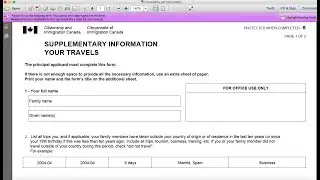 IMM 5562-Supplementary Information Your Travels