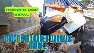 Front End Loader Garbage Truck: Hopper POV View