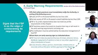 Webinar: Early warning Requirements for Cat I FSPs that collect premiums and Cat II,IIA,III,IV