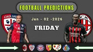 FOOTBALL PREDICTIONS TODAY 2 JANUARY 2026 | LA LIGA | SERIE A | LIGUE 1 | GoalIQ