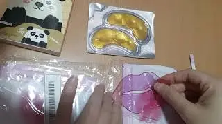 Under-Eye Pad Gold and Peach Moisturizing Lip Mask - Pack opening ASMR