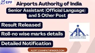 AAI || Senior Assistant (Official Language) and 5 Other Post || Result Released ||