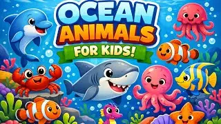 🌊 Ocean Animals for Kids | Learn Sea Animals with Fun Animation 🐬🦈🐙