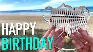 Happy Birthday music with a beautiful beach view
