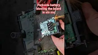 Parkside battery blowing up in slow motion #diy #parkside #slowmotion