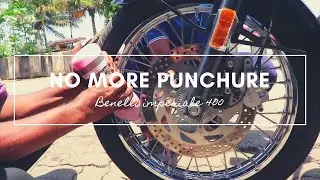 Putting Seelin Gel In Benelli Imperiale 400 | Anti Puncture Gel For Tube Tyre | Punchure Gel