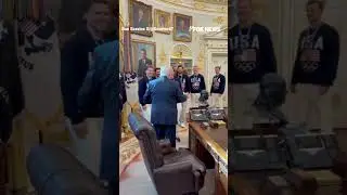 WHITE HOUSE HONOR: Trump meets with gold medal-winning US men&rsquo;s hockey team #shorts #trump
