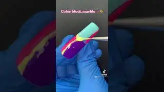 Barbie color block marble nail tutorial 💅🏾🎨