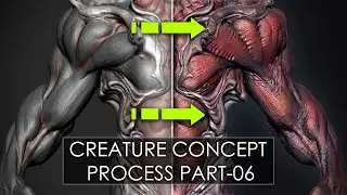 Creature concept Process Part06 (Adding Micro-Detail to the Body)