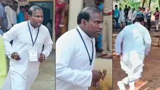 KA Paul Funny Running Visuals At Munugode By Polling Booth | Munugode Voting Updates | Qubetv News