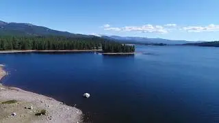 Stampede Reservoir in Sierra County, CA 2017 - HD 4K drone video