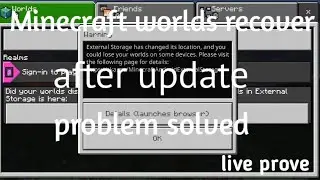 Minecraft worlds recover after update problem solved