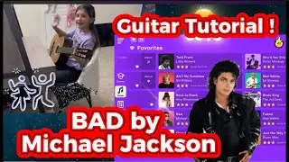 Bad by Michael Jackson cover Easy, How 2 Play Guitar Tutorial Follow Along #guitarlessons 