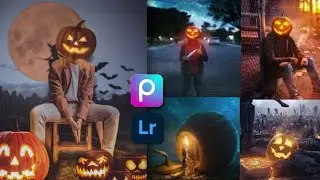 How To Pumpkin 🎃 Yourself ( Halloween Concept ) On Picsart & Lightroom Manipulation Tutorial