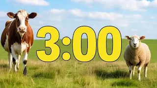 3 Minute Timer | Farm Animals Cows, Horses, Rabbits & More! 🚜