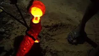 The transition from liquid metal to a solid art piece
