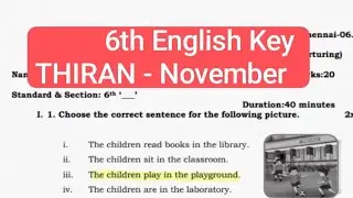6th English THIRAN Key Answer November 2025 | Full Solution & Explanation | #thiran 
