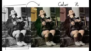 Как раскрасить черно-белое фото | Photo colorization | Timelapse
