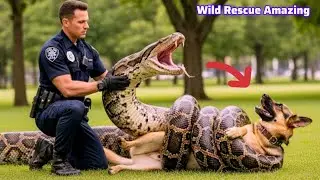 Brave Rescue Team Saves German Shepherd from Giant Snake&rsquo;s Deadly Coils | Wild Rescue Amazing