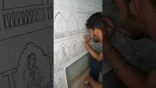 Mandir Painting Process Part 1 🎨🛕 | #MandirPainting #DevotionalArt #IndianArtist