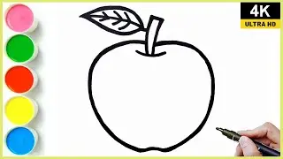 How to draw Apple picture || Apple drawing easy step by step