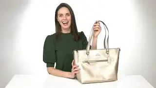 COACH Metallic Crossgrain Leather Gallery Tote SKU: 9425406