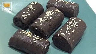 Authentic Dim Sum Black Sesame Rolls (Its Color Flavor Aroma & Texture so amazingly tasty) 点心黑芝麻卷