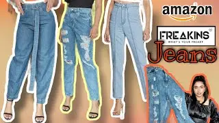 Amazon high waisted jeans haul + Freakins jeans review | Amazon jeans review