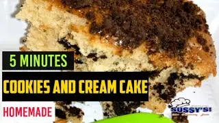 5 MINUTES COOKIES AND CREAM CAKE | Oreos Cake | One-bowl Cookies and Cream Cake