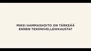 Miksi hammashoito on t&auml;rke&auml;&auml; ennen tekonivelleikkausta?