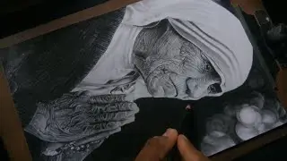 Drawing Mother Teresa | Mother Teresa of calicut  Hyper realistic drawing by Jose shiffin